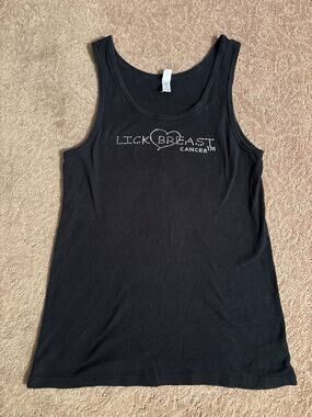Y2k Lick Breast Cancer Bedazzled Tank